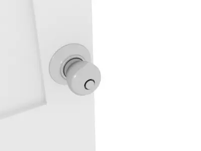 White Door Low-poly 3D model