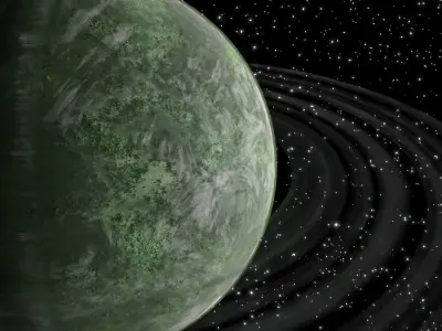 Sci Fi Planet with RIngs Free 3D model