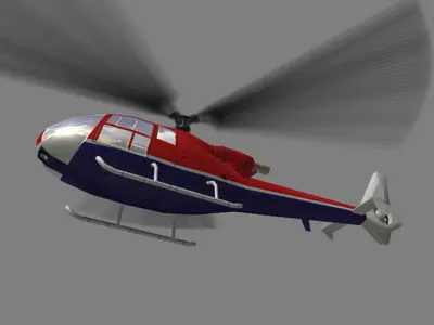 Gazelle V4 Helicopter Low-poly 3D model