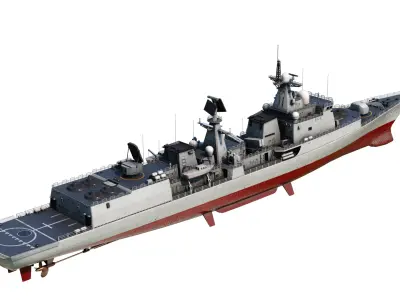 Chinese Navy Type 051C Destroyer PLAN Luzhou-class destroyer Low-poly 3D model