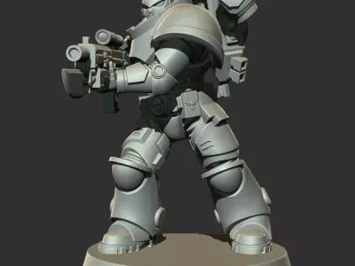 Sci-Fi Heavy Trooper STL Modular Power Armor 32mm Miniature V3 3D print model