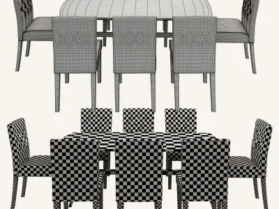 dining set table and chairs Free 3D model