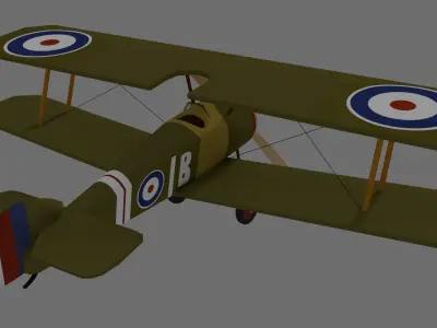 Sopwith F-1 Camel British Plane 3D model