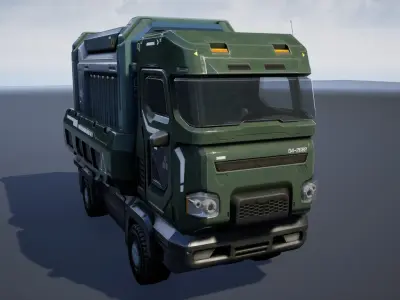 Sci-Fi Truck - game model Low-poly 3D model