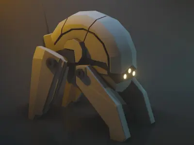 Striker Low-poly Robot rig Free low-poly 3D model