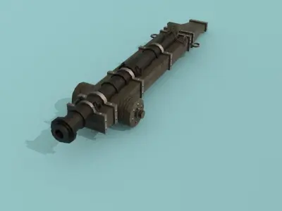 Cannon Falconete Wheel Low-poly 3D model