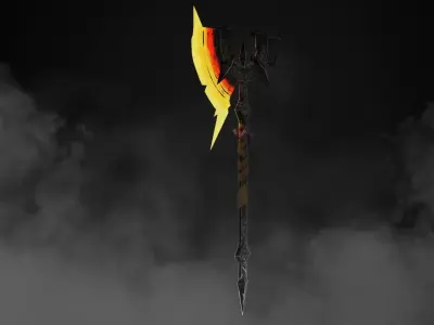 Mythical lava melee weapon Low-poly 3D model