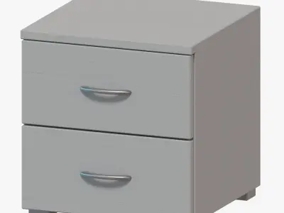 Nightstand bedside table with two drawers Free low-poly 3D model
