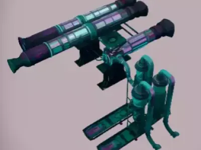 Sci-Fi Industrial Processing Plant Low-poly 3D model
