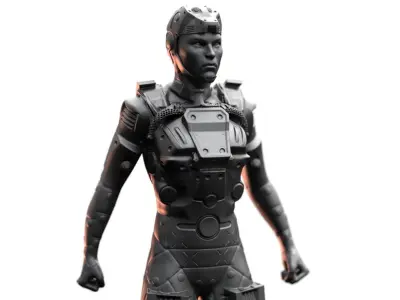 Sci Fi Futuristic Pilot Female Character 3D print model