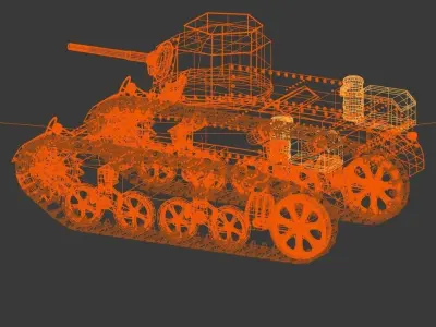 M3 Stuart wreck 3D model