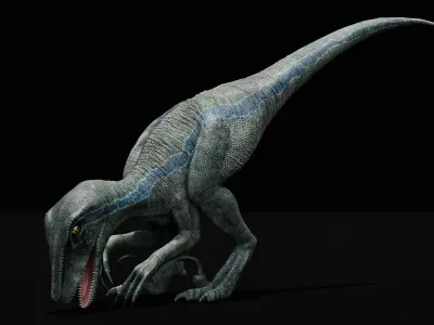 Monster Velociraptor Dinosaur Low-poly 3D model