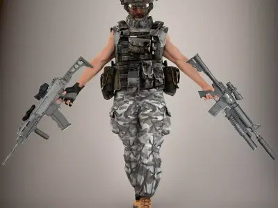 Ultimate Rigged Soldier 3D model