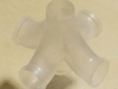 Transparent Fitting Four Double Bend Y 3D model