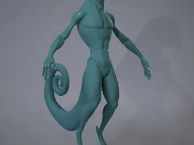 Lizard Base Mesh Low-poly 3D model
