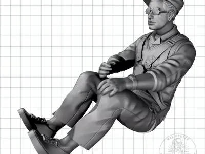 Vintage Glider Pilot 3D print model