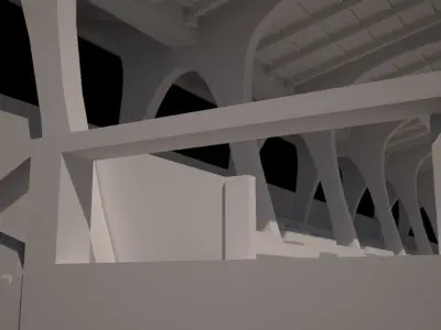 GHANA INDEPENDENCE SQUARE BENCH Low-poly 3D model