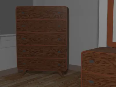 Minimalist Bedroom  Free low-poly 3D model