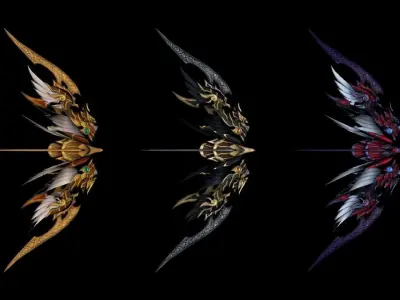 Gryffin Bow Low-poly 3D model