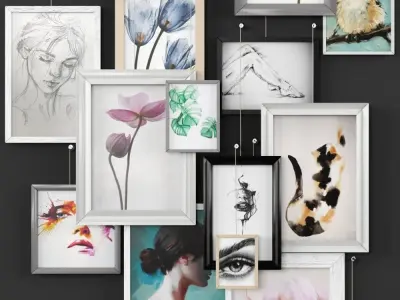 Pic set 09 Collection of drawings 3D model