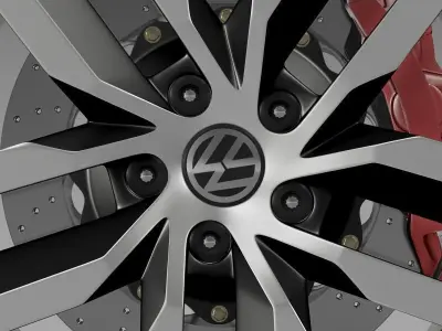 Volkswagen Golf S wheel 3D model