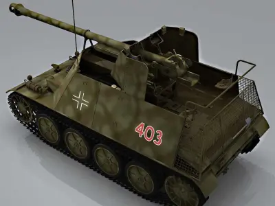 Marder II Pak 36R Sdkfz 132 Ausf D 3D model