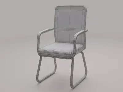Black Office Chair Reception Chair Modern Office Furniture Free 3D model