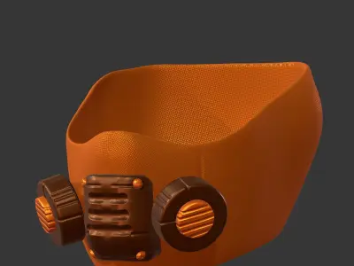 Gas mask helmet 3d model scifi Low-poly Low-poly 3D model
