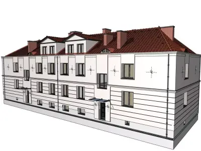 Classic Apartment Building Modern 3D Visualization 3D model