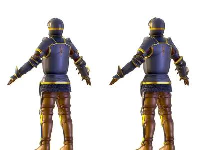 Subdivision 3D Men The Heavy Knight Low-poly 3D model