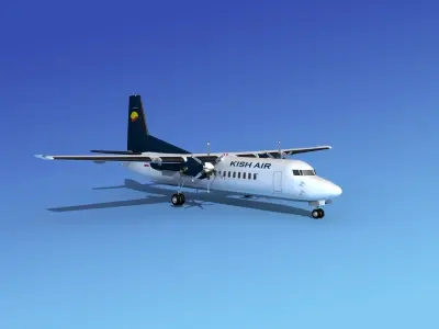 Fokker 50 Kish Air 3D model