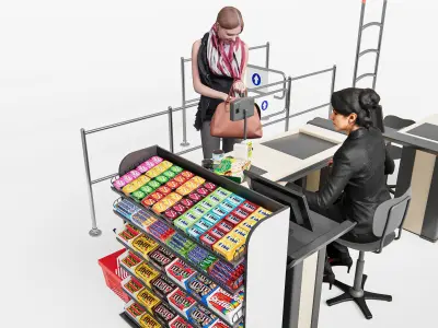 Supermarket Shop Store Elements checkout 5 3D model