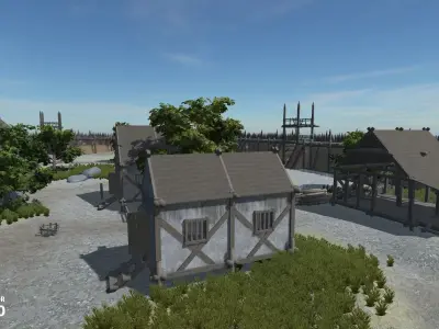 Fortress Constructor Low-poly 3D model