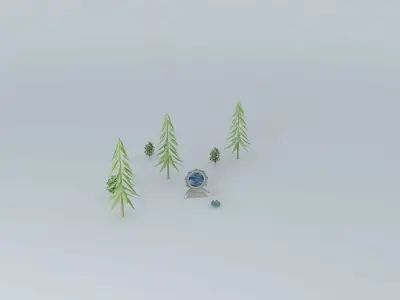 stargate group of trees in snow Free 3D model