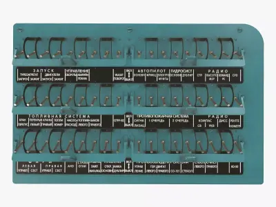 Mi-8MT Mi-17MT Right Circuit Breaker Console Russian Low-poly 3D model