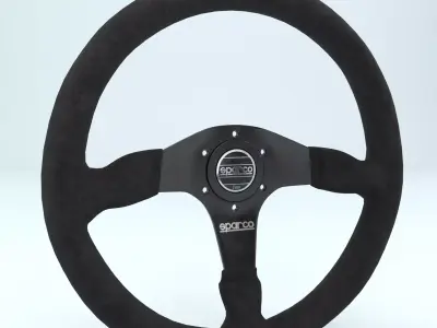 Steering Wheel Sparco R375 Black 3D model