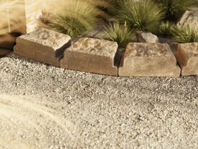  Distressed Concrete Edger Block Models, Brown 