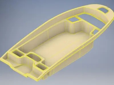 515 cm open boat  real scale reade for constraction 3D model