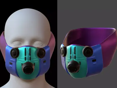 Gas mask helmet 3d model scifi Low-poly  Low-poly 3D model 547