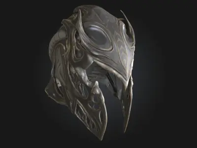Ethereal Sentinel Helm  Mystical Headgear Model for Fantasy 3D model