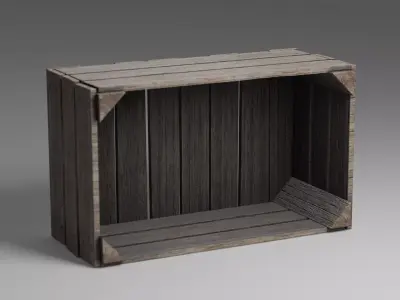 Wooden Crate 3D Asset Low-poly 3D model