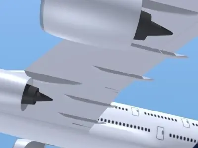 Airbus A380 giant airplane enhanced 3D model