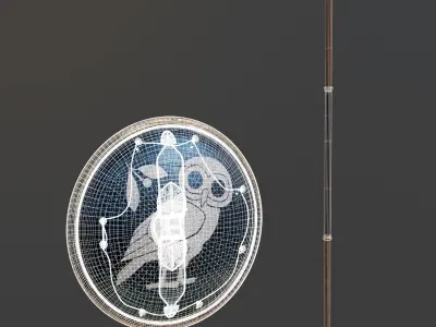 Ancient Hoplite Gear sword shield spear 3D model