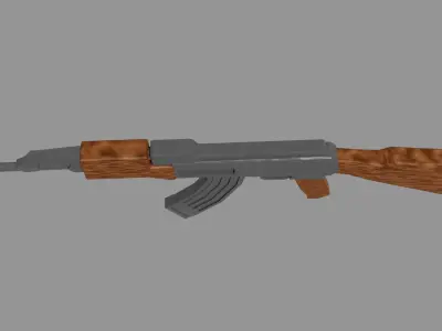 Low poly AK-47 Free low-poly 3D model