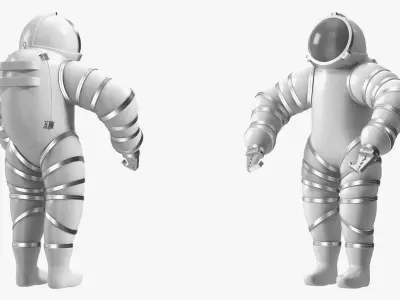 Atmospheric Diving Suit White Rigged for Maya 3D model