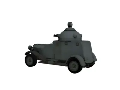 1920s Armored Vehicle Vintage Military Defense Utility 3D model