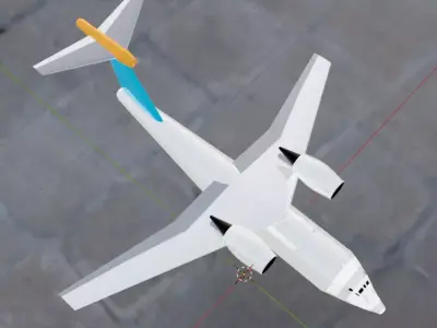An-72 Style Custom Plane - NURBS CAD and Mesh Ready Jet Low-poly 3D model
