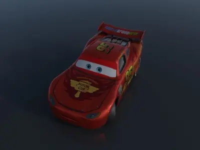 Mc queen car pixar Project Blender Free 3D model