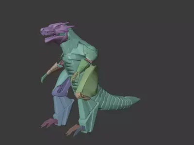 dinosaur robot Low-poly 3D model