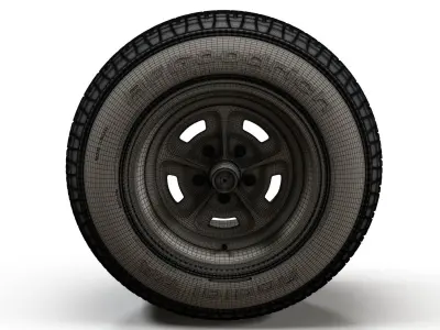 Muscle car wheel 3D model